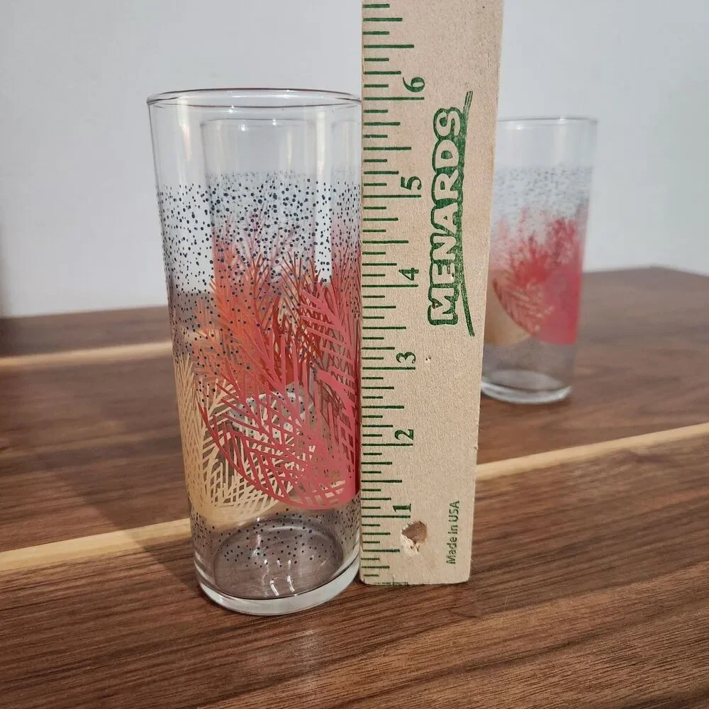 Fishs Eddy Tumbler Glasses Set of 4 Todd Oldham Charley Harper Undersea Coral